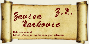 Zaviša Marković vizit kartica